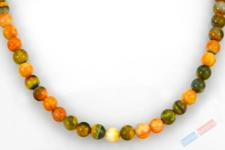 Náhrdelník z bumblebee jaspisu QA, kuličky cca 6 mm, stříbro Ag 925/1000, RARITA (JSB1512S)