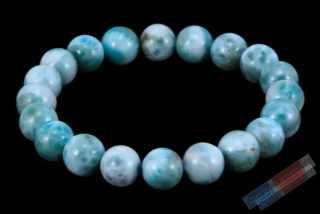 Náramek z larimaru QA, kuličky cca 10 mm, "andělé z Atlantidy IV", RARITA (LR2016NS)