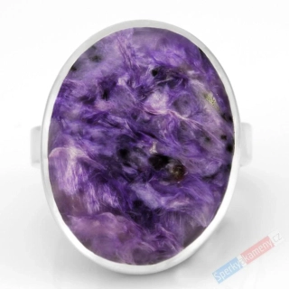 Velký stříbrný prsten (Ag 925/1000) s čaroitem QAA, vel. kamene cca 24 x 19 mm (CA9085R)