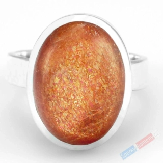 Stříbrný prsten (Ag 925/1000) se slunečním kamenem QA, vel. kamene cca 19 x 15 mm (SL9076R)