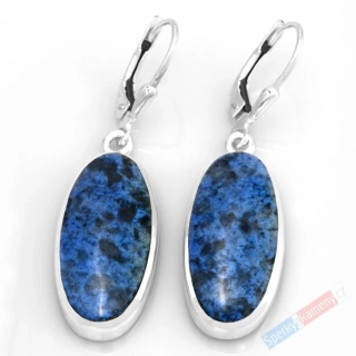Stříbrné náušnice (Ag 925/1000) s dumortieritem QA, ovály cca 22 x 11 mm (DM7867U)