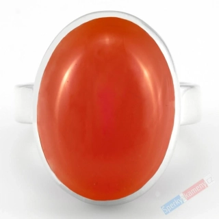 Stříbrný prsten (Ag 925/1000) s karneolem QA, vel. kamene cca 19 x 14 mm, krásná barva (KA6057R)