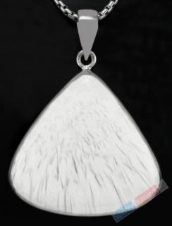 Stříbrný přívěsek (Ag 925/1000) se skolecitem QAA, široká kapka cca 35 x 37 mm, "andělská křídla", RARITA (SC1030P)