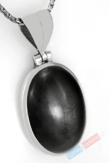 Stříbrný přívěsek (Ag 925/1000) s Black Star QA, ovál cca 31 x 23 mm, RARITA (ADI1513P)