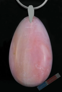 Přívěsek z andského růžového opálu QA, kapka cca 36 x 22 mm, stříbro Ag 925/1000, krásná barva, RARITA (OA7381P)