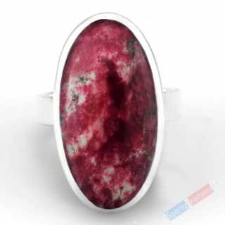 Stříbrný prsten (Ag 925/1000) s thulitem QAA, vel. kamene cca 28 x 16 mm, RARITA (THL7870R)