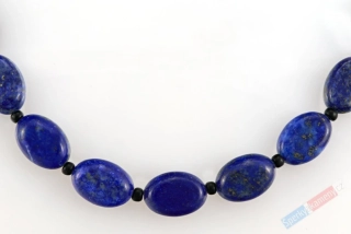 Náhrdelník z lapisu lazuli QA, ploché oválky cca 13 x 10 mm (LL3025S)