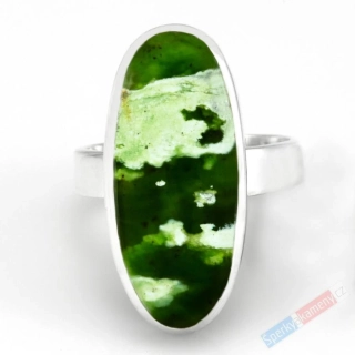 Velký stříbrný prsten (Ag 925/1000) s chromchalcedonem QA, vel. kamene cca 28 x 13 mm, RARITA (CHN7865R)