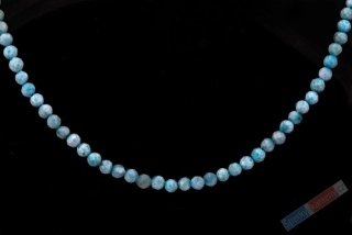 Minimalistický náhrdelník z larimaru QA, stříbro Ag 925/1000, kuličky cca 3 mm, RARITA (LR8470S)