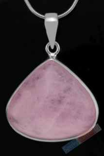 Stříbrný přívěsek (Ag 925/1000) s morganitem QAA, široká kapka cca 27 x 30 mm, nádherná barva (MG2541P)