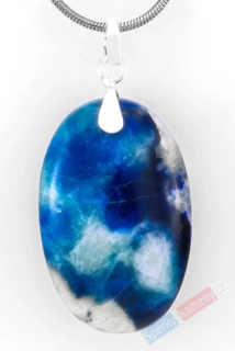 Unisex přívěsek z afghanitu QA, ovál cca 29 x 19 mm, stříbro Ag 925/1000, "andělská energie", RARITA (AFT6051P)