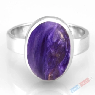 Stříbrný prsten (Ag 925/1000) s čaroitem QAA, vel. kamene cca 16 x 12 mm (CA6055R)