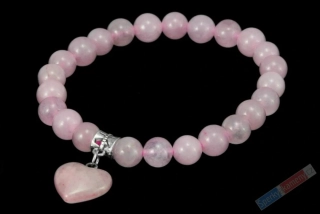 Náramek z růženínu, "srdeční záležitost" (R907NS)