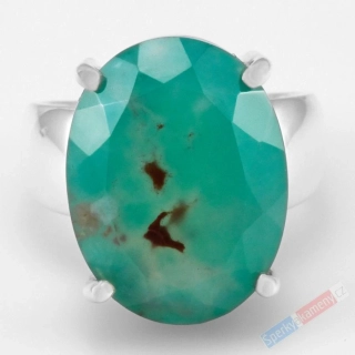 Stříbrný prsten (Ag 925/1000) s Gem Silica QA, vel. kamene cca 22 x 16 mm, POUZE VELIKOST 59/60, RARITA (GS5001R) 