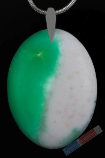 Unisex přívěsek z prasopálu QA, stříbro Ag 925/1000, ovál cca 33 x 25 mm, "Jin a Jang", RARITA (CHR5145P)