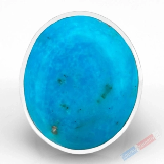 Velký stříbrný prsten (Ag 925/1000) s arizonským tyrkysem QA, vel. kamene cca 28 x 24 mm, RARITA (TYS2117R) 