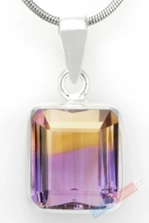 Unisex stříbrný přívěsek (Ag 925/1000) s broušeným ametrínem QAA, cca 16 x 14 mm, RARITA (AC1817P)