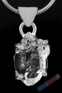 Unisex stříbrný přívěsek (Ag 925/1000) s křišťálem Herkimer QA, cca 14 x 9 mm, RARITA (KRH7563P)