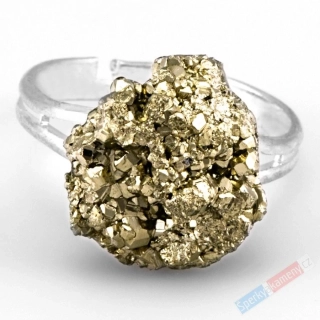 Prsten z pyritu QA, vel. kamene cca 15 x 13 mm (PY209R)