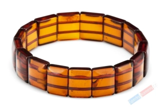 Originální náramek z baltského jantaru QA, plochý, dílky cca 12 x 14 mm, "šperk z medového království III" (JA8172NS)