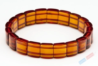 Originální náramek z baltského jantaru QA, plochý, dílky cca 11 x 13 mm, "šperk z medového království IV" (JA8173NS)