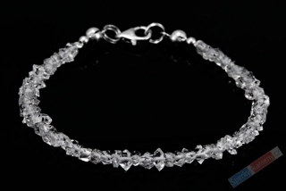 Náramek z křišťálu Herkimer QA, menší kousky, stříbro Ag 925/1000, RARITA (KRH6352NS)