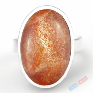 Stříbrný prsten (Ag 925/1000) se slunečním kamenem QA, vel. kamene cca 25 x 17 mm (SL1212R)