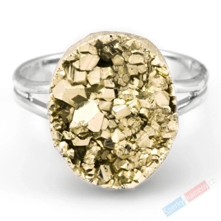 Prsten z pyritu QA, vel. kamene cca 15 x 12 mm (PY2093R)