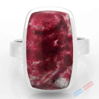 Stříbrný prsten (Ag 925/1000) s thulitem QAA, vel. kamene cca 22 x 14 mm, RARITA (THL6056R)