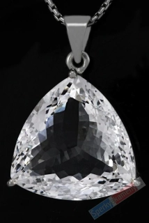 Stříbrný přívěsek (Ag 925/1000) s broušeným křišťálem QAA, cca 30 x 30 mm, nádherný brus (KR2723P)