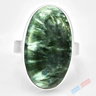 Stříbrný prsten (Ag 925/1000) se serafinitem QAA, vel. kamene cca 28 x 17 mm, RARITA (SF7871R)