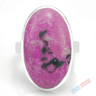 Stříbrný prsten (Ag 925/1000) s kobaltovým kalcitem QAA, vel. kamene cca 28 x 18 mm, RARITA (KKC9085R)