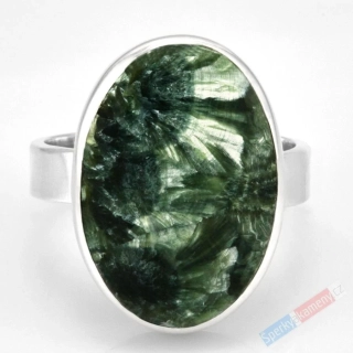 Stříbrný prsten (Ag 925/1000) se serafinitem QAA, vel. kamene cca 23 x 17 mm, RARITA (SF7266R)