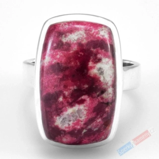 Unisex stříbrný prsten (Ag 925/1000) s thulitem QAA, vel. kamene cca 23 x 15 mm, RARITA (THL6057R)