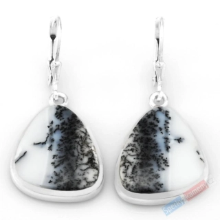Stříbrné náušnice (Ag 925/1000) s merlinitem QA, kapky cca 21 x 17 mm, RARITA (OD7880U)