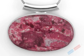 Větší stříbrný přívěsek (Ag 925/1000) s thulitem QAA, ovál cca 26 x 44 mm, RARITA (THL1513P)