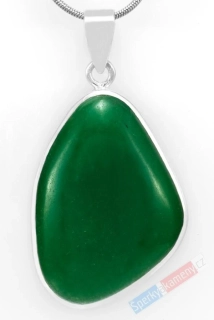 Unisex stříbrný přívěsek (Ag 925/1000) s avanturínem QA, nepravidelná kapka ca 36 x 26 mm, "energie přírody III" (AV6051P) 