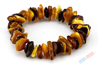 Náramek z baltského jantaru QA, velké nepravidelné velké čočky cca 12 až 14 mm, "šperk z medového království VI" (JA1742NS)
