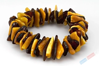 Náramek z baltského jantaru QAA, extra velké nepravidelné čočky cca 17 až 19 mm, "šperk z medového království VII" (JA1743NS)