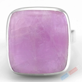 Unisex stříbrný prsten (Ag 925/1000) s kunzitem QA, vel. kamene cca 22 x 20 mm, krásná barva, RARITA (KT1029R)