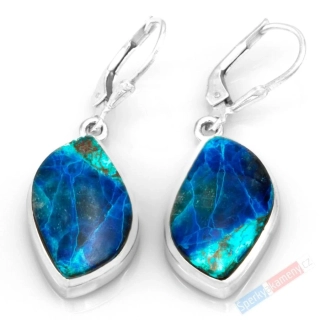 Stříbrné náušnice (Ag 925/1000) se šatukitem QA, cca 21 x 13 mm, RARITA (SH9079U)