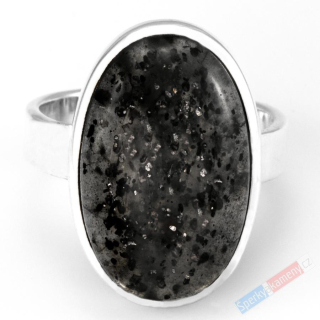 Stříbrný prsten (Ag 925/1000) s Black Sun Stone QA, vel. kamene cca 24 x 16 mm, RARITA (BSS6050R)