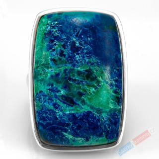 Velký stříbrný prsten (Ag 925/1000) s quantum quattro QA, vel. kamene cca 33 x 23 mm, nádherná kresba, RARITA (QQ2723R)