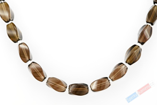 Náhrdelník z broušené záhnědy QA, stříbro Ag 925/1000, oválky cca 10 mm (ZA4521B)