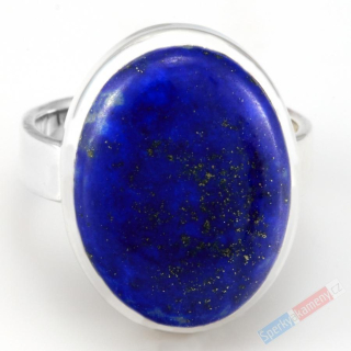 Stříbrný prsten (Ag 925/1000) s lapisem lazuli QA, vel. kamene cca 21 x 17 mm, "noční obloha III" (LL7875R)