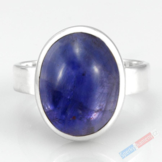 Stříbrný prsten (Ag 925/1000) s iolitem QAA, vel. kamene cca 18 x 14 mm, RARITA (LI7263R)