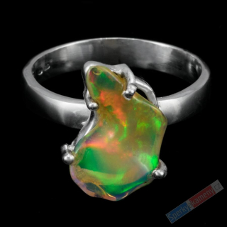 Stříbrný prsten (Ag 925/1000) s přírodním drahým opálem QAA, vel. kamene cca 16 x 12 mm, RARITA (ODR1819R)