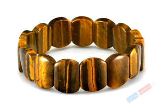 Náramek z tygřího oka, plochý, ovály cca 14 x 18 mm (TG201NS)