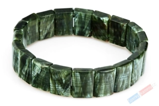 Náramek ze serafinitu QAA, plochý, dílky cca 15 x 11 mm, RARITA (SF1215NS)