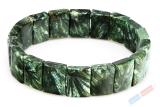 Náramek ze serafinitu QAA, plochý, dílky cca 16 x 11 mm, RARITA (SF1216NS)